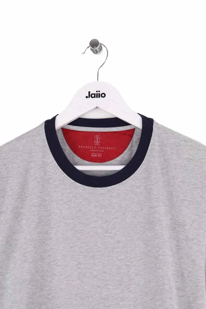 T-shirt Brunello Cucinelli Gris en Coton