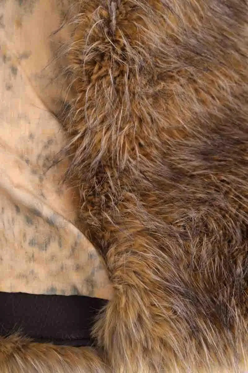 Manteau Ganni Camel en Fourrure