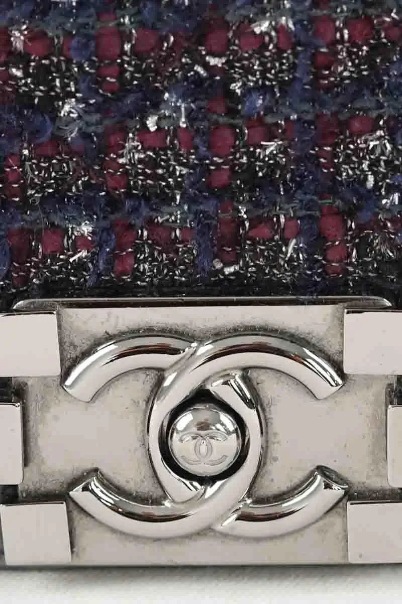 Sac à bandoulière Chanel Boy Gris en Tweed
