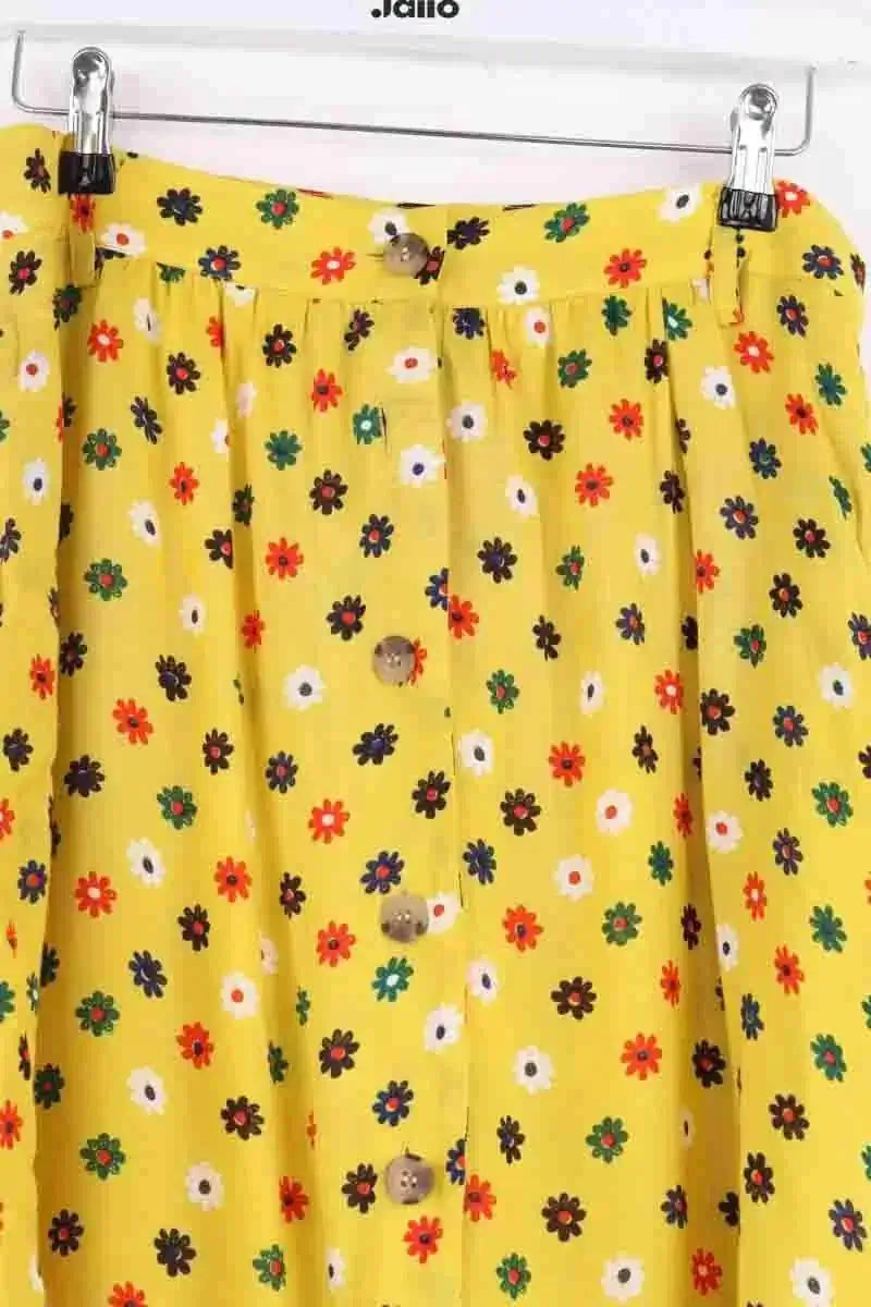 Jupe American Vintage Jaune en Viscose