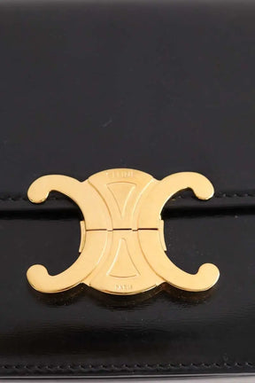 Sac à bandoulière Celine Triomphe Teen Noir en Cuir