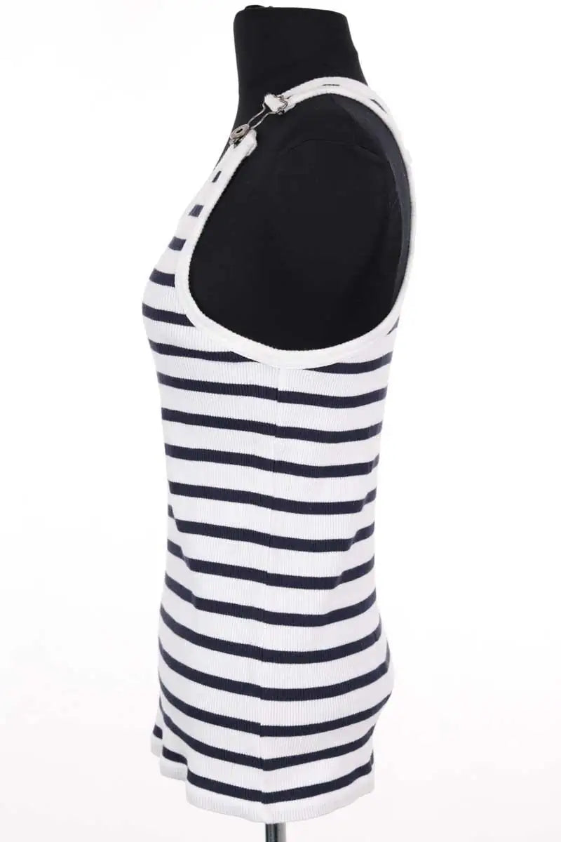 Top sans manche Jean Paul Gaultier Marine en Coton