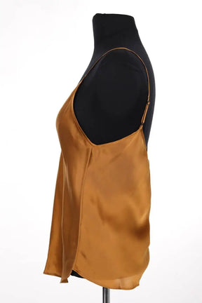 Top sans manche Mes Demoiselles Native Camel en Soie