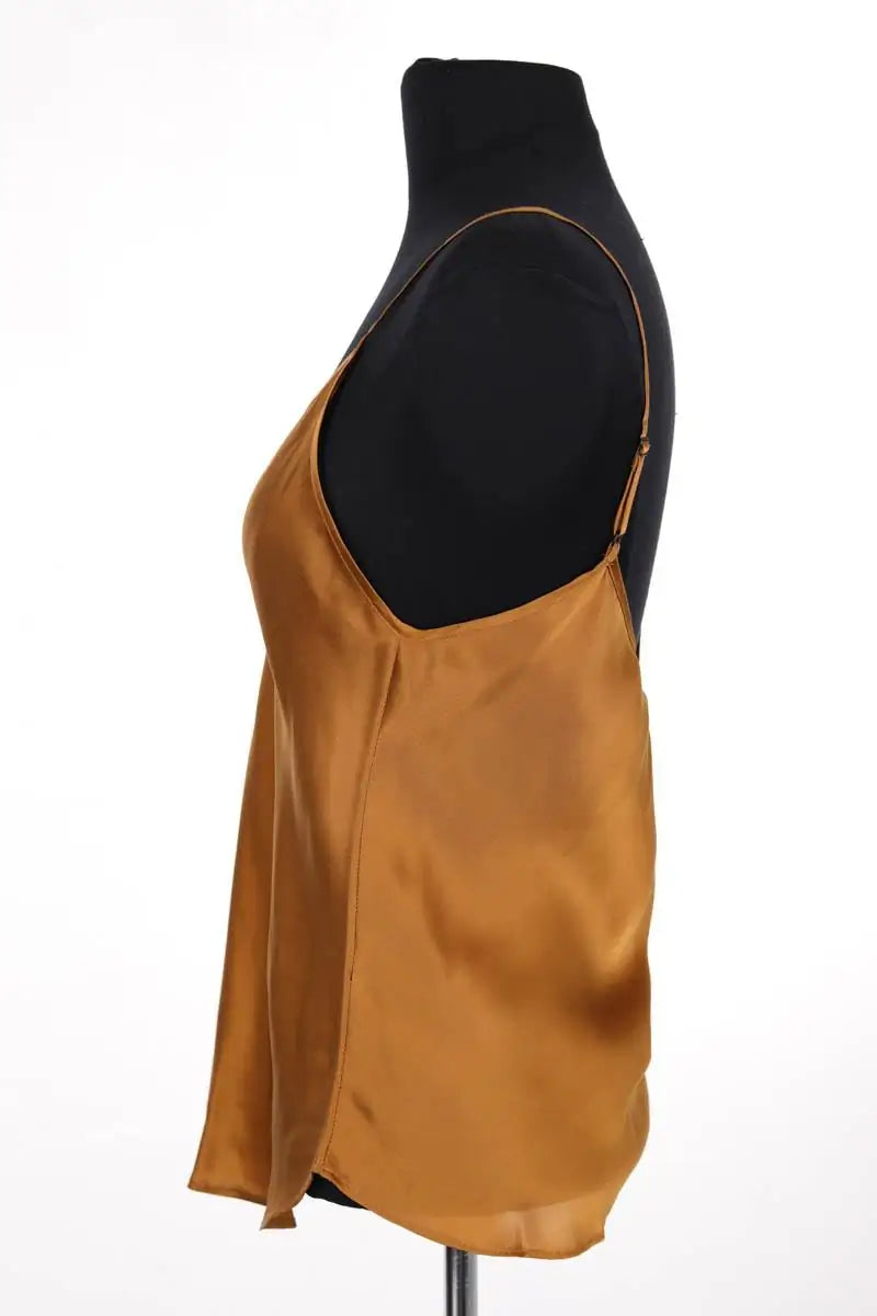 Top sans manche Mes Demoiselles Native Camel en Soie