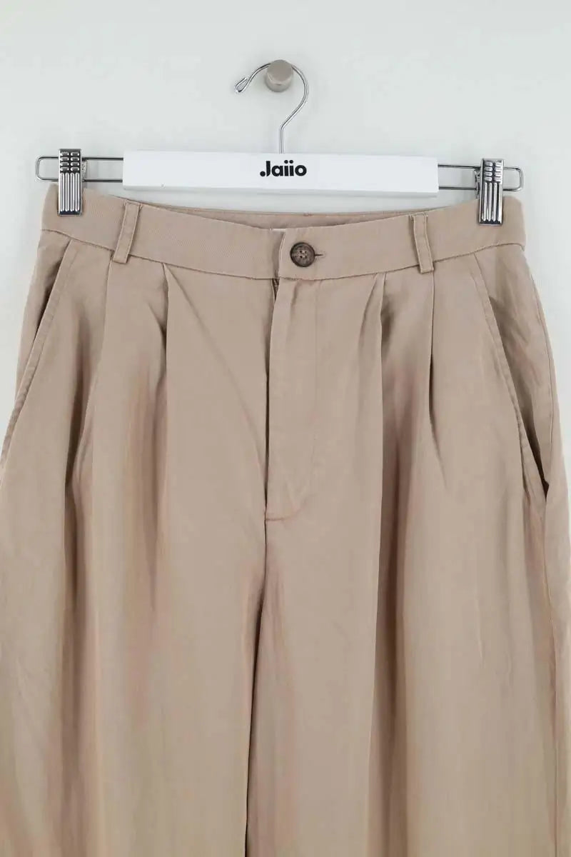 Pantalon large Reformation Beige en Synthétique