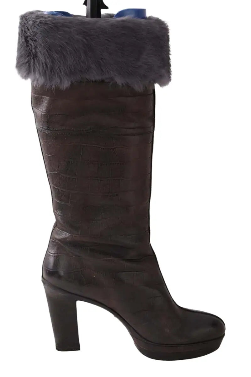 Bottes Santoni Marron en Cuir, taille 38 - Seconde Main