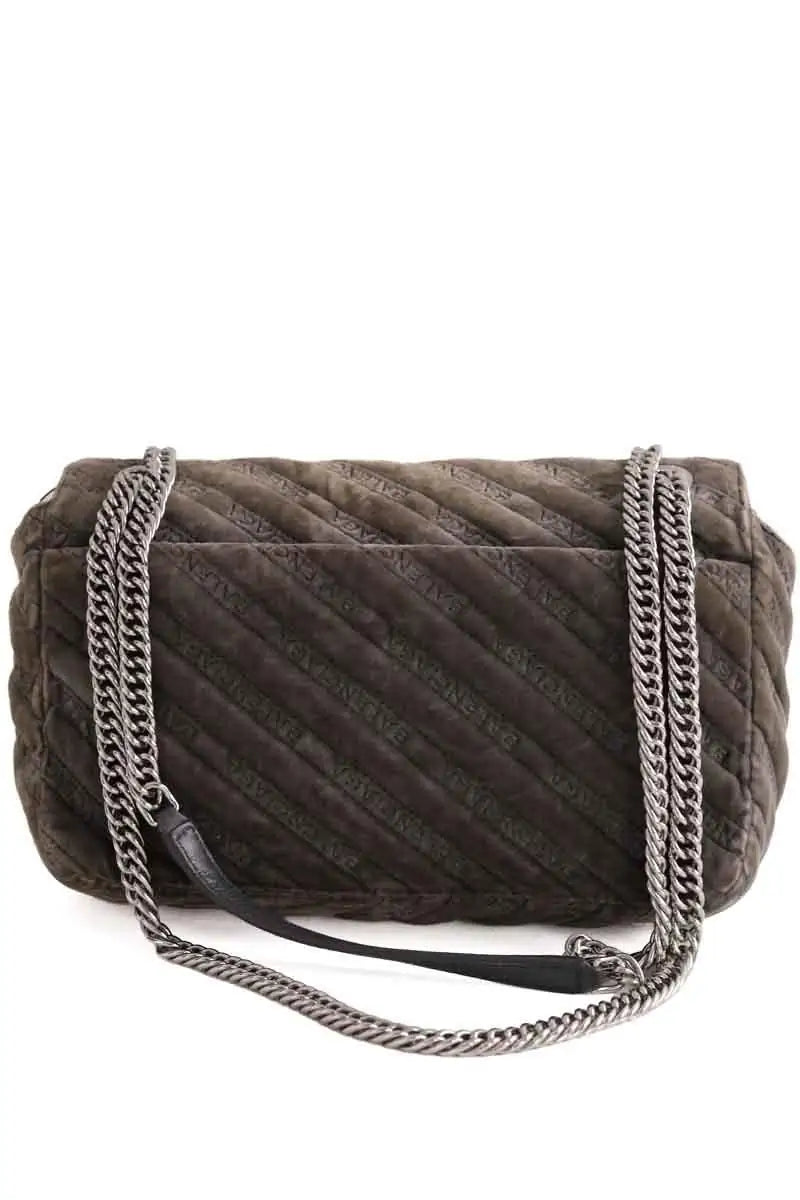 Sac porté épaule Balenciaga Kaki en Daim