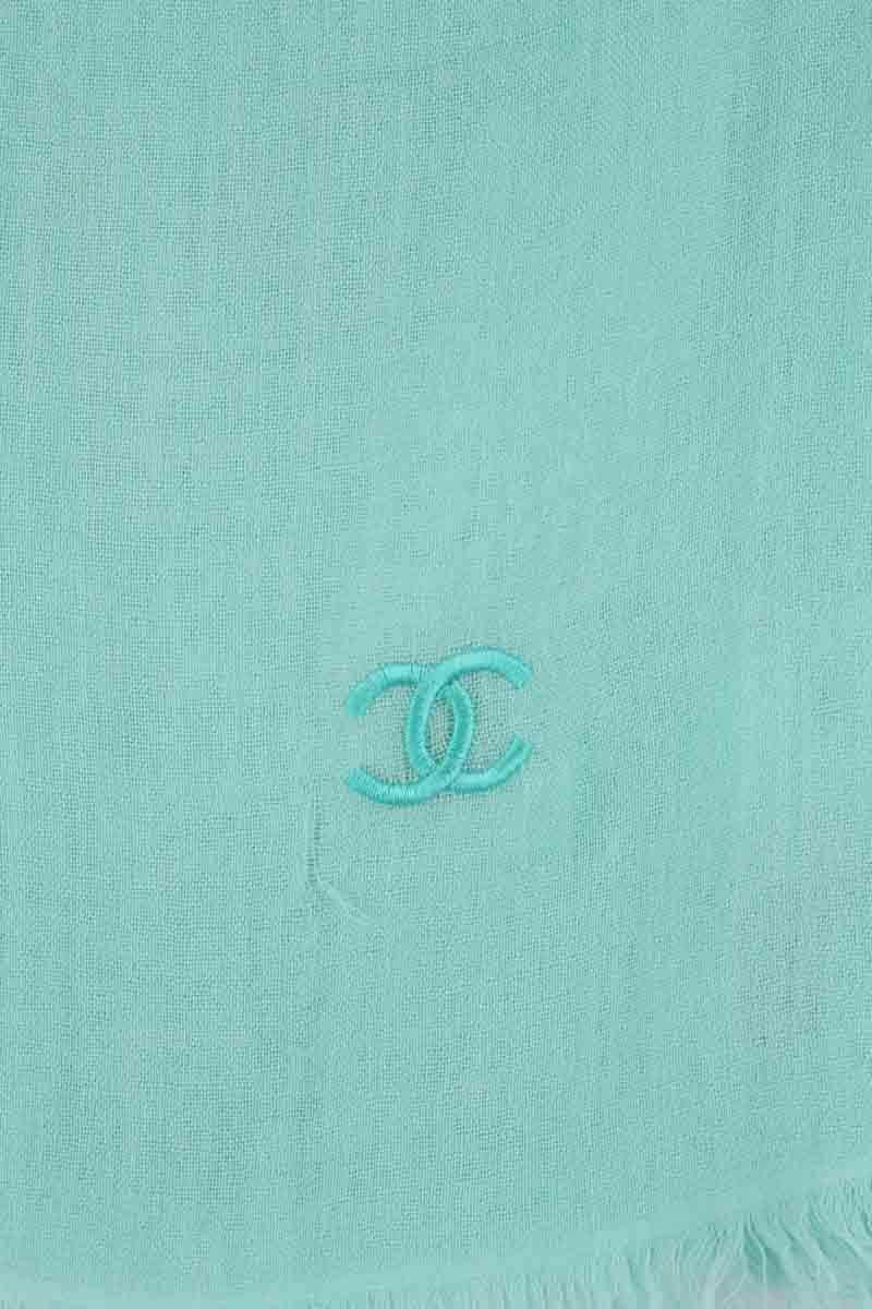 Écharpe Chanel Bleu en Cachemire