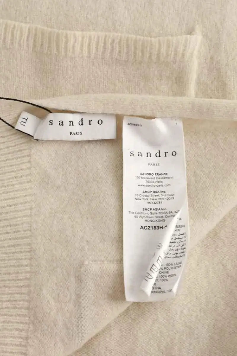 Écharpe Sandro Ecru en Laine