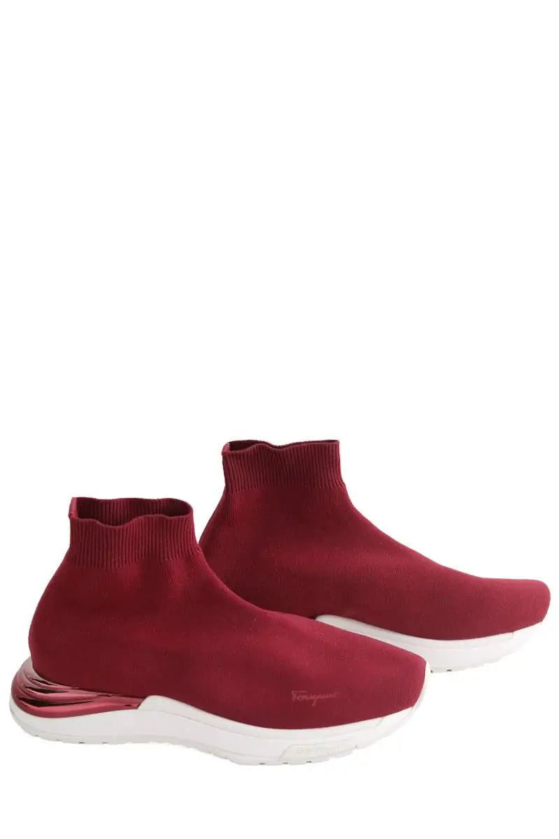 Baskets Salvatore Ferragamo Bordeaux en Tissu