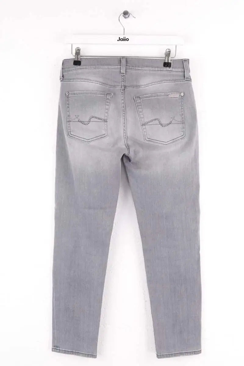 Jean droit 7 For All Mankind Gris en Denim