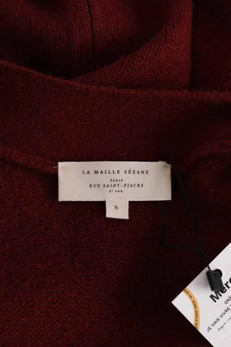 Cardigan Sézane Bordeaux en Laine