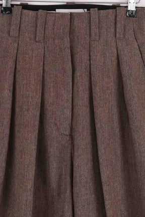 Pantalon large Laurence Bras Marron en Laine