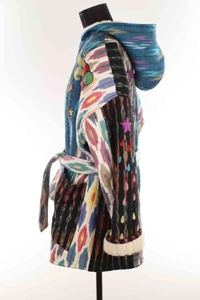 Manteau Monoki Multicolore en Laine