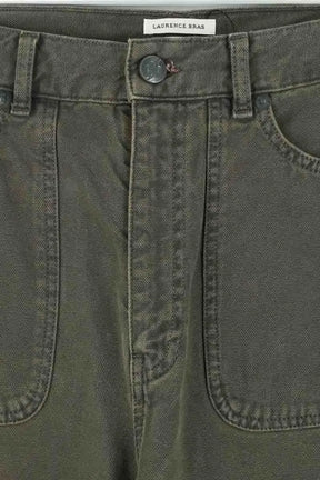Pantalon droit Laurence Bras Kaki en Coton