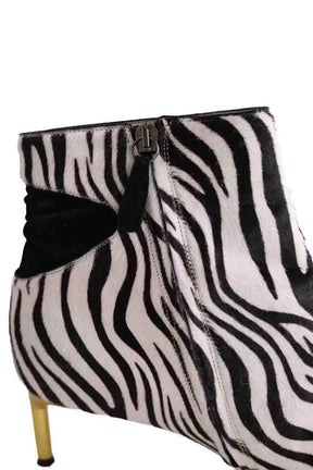 Boots Bettina Vermillon Noir en Cuir