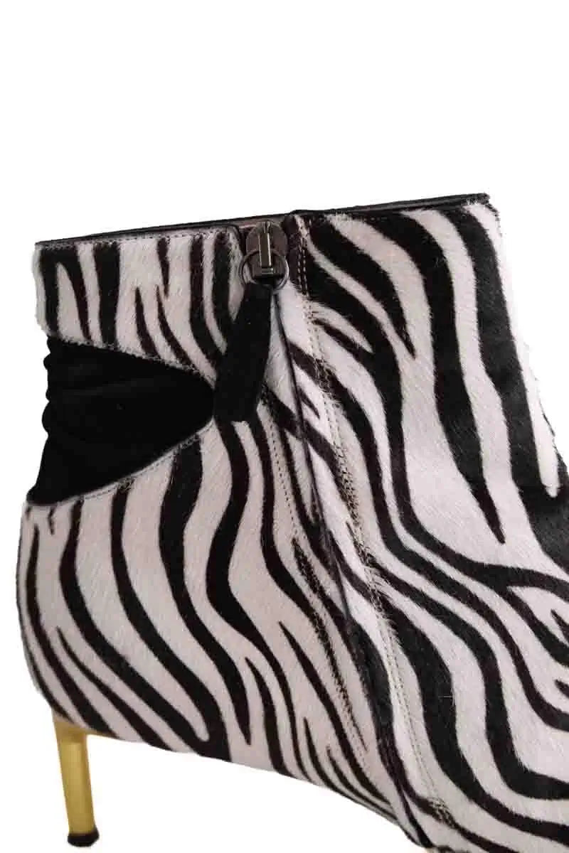Boots Bettina Vermillon Noir en Cuir
