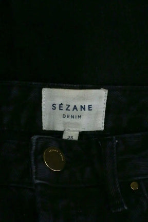 Jean droit Sézane Noir en Coton