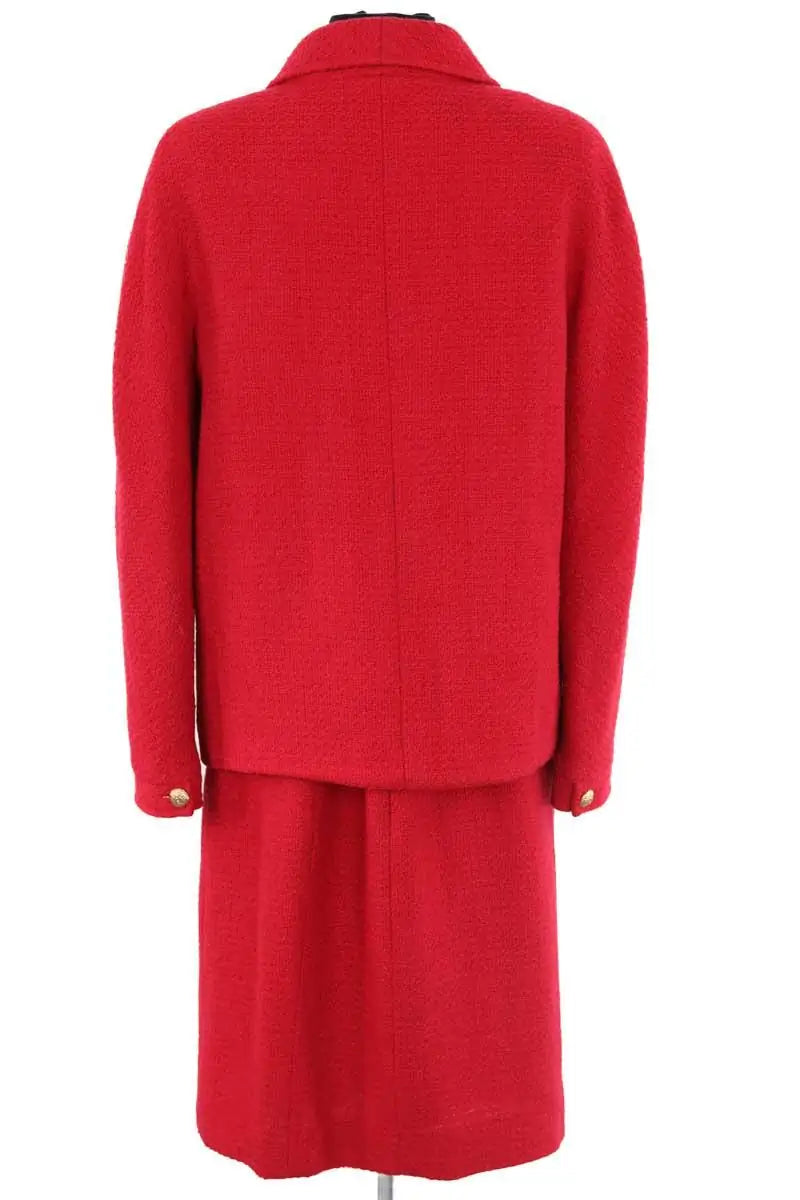 Ensemble veste et jupe Chanel Rouge en Tweed