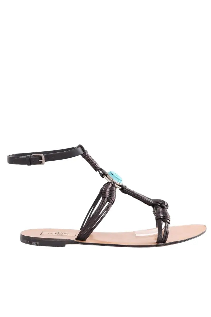 Sandales Valentino Noir en Cuir, taille 38 - Seconde Main