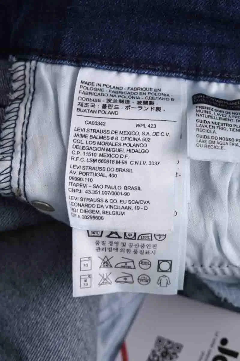 Jean slim Levi's Mid Rise Slim Bleu en Coton