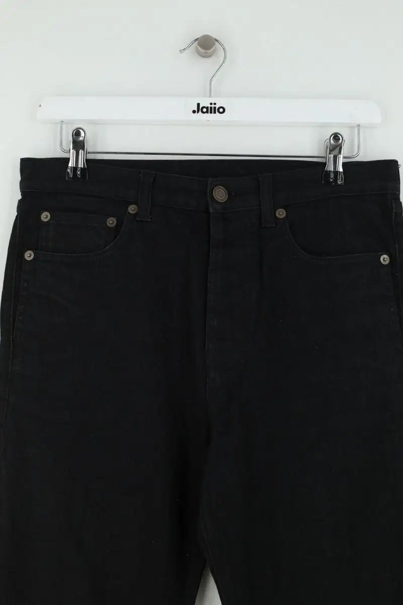 Jean droit Saint Laurent Noir en Coton