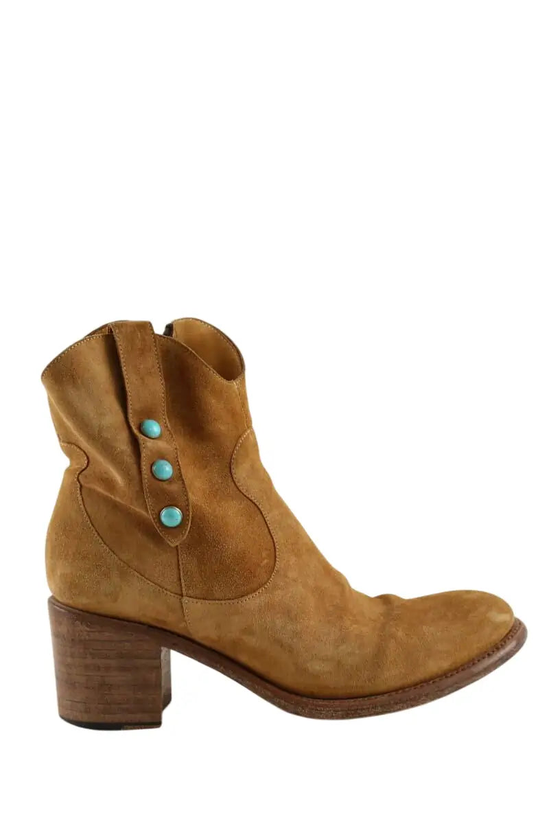 Boots Free Lance Camel en Daim, taille 38 - Seconde Main