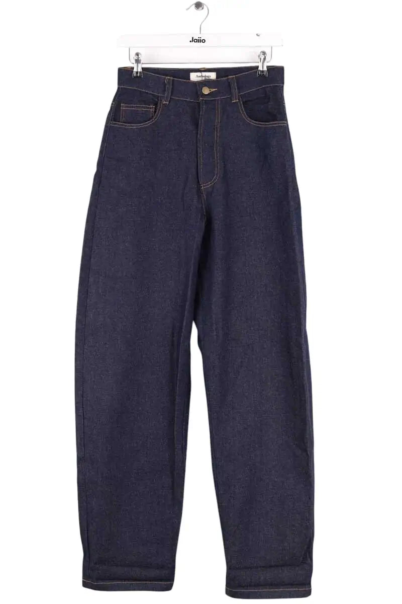 Jean droit Anthropologie Bleu en Coton, taille S - Seconde Main