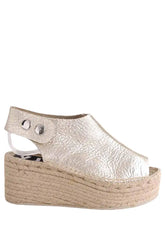 Espadrilles Bimba y Lola Doré en Cuir, taille 36 - Seconde Main
