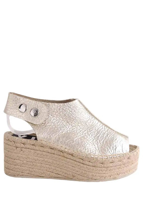 Espadrilles Bimba y Lola Doré en Cuir, taille 36 - Seconde Main