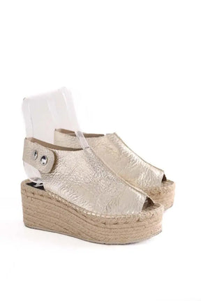 Espadrilles Bimba y Lola Doré en Cuir