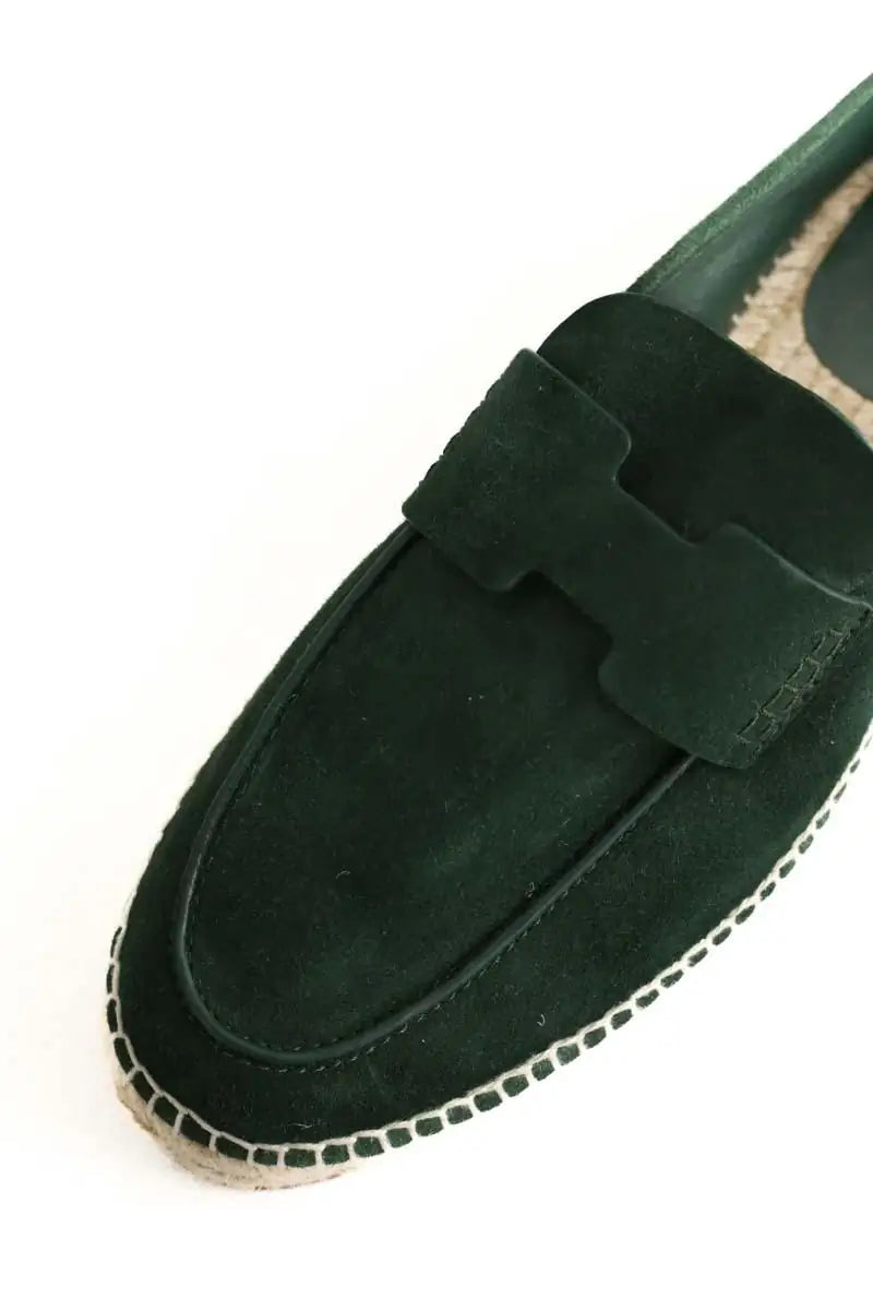 Espadrilles Hermès Vert en Daim