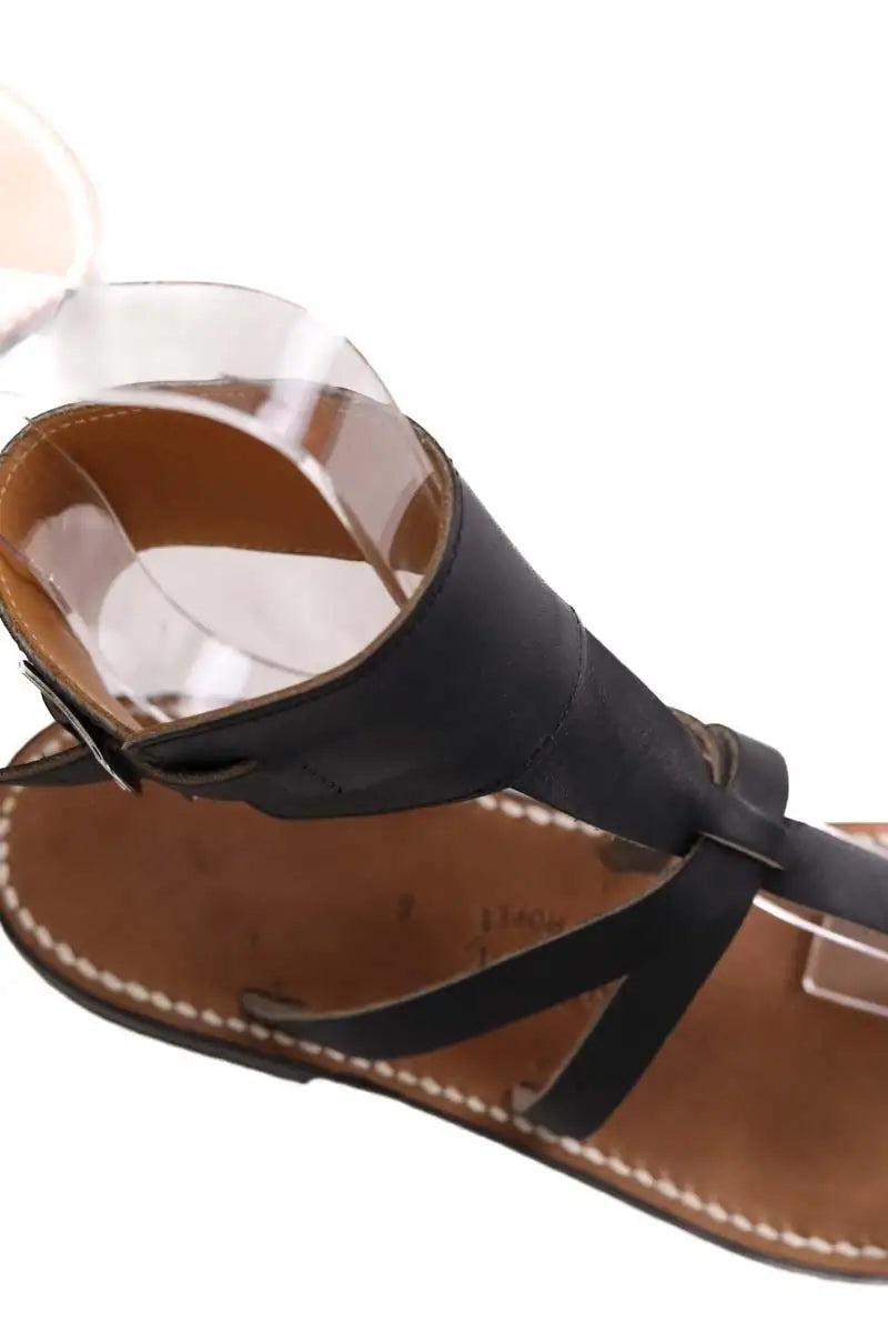 Espadrilles Rondini Noir en Cuir