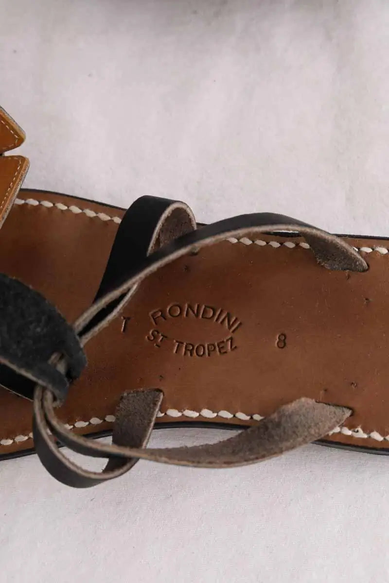 Espadrilles Rondini Noir en Cuir