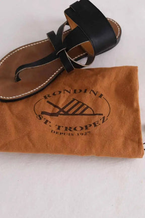 Espadrilles Rondini Noir en Cuir