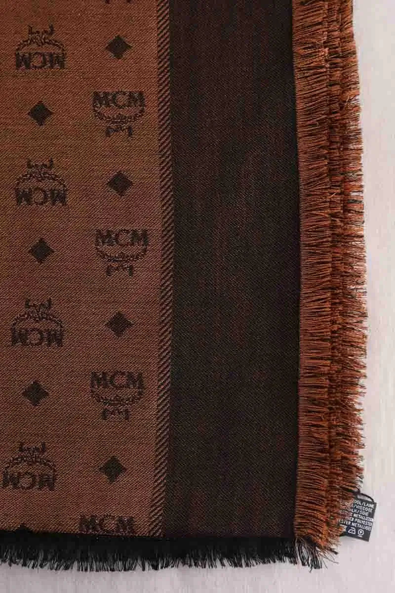 Étole MCM Doré en Soie