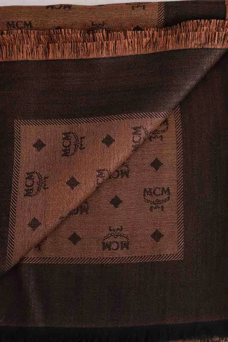 Étole MCM Doré en Soie