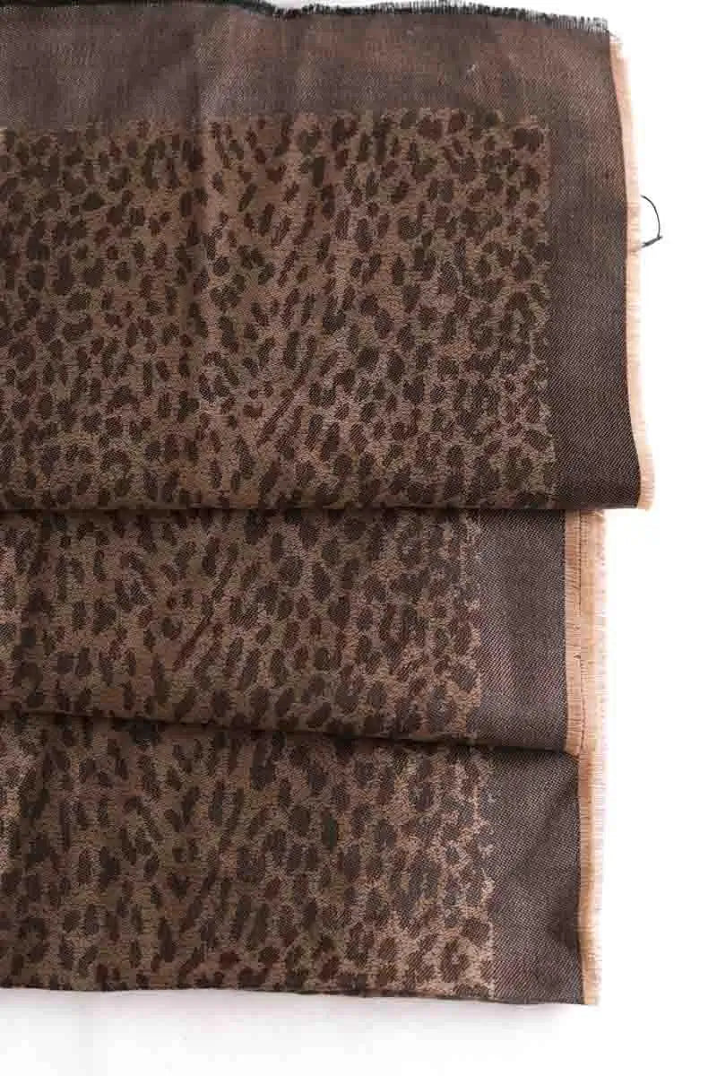Étole Saint Laurent Marron en Laine
