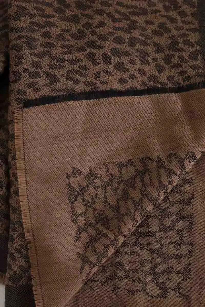 Étole Saint Laurent Marron en Laine