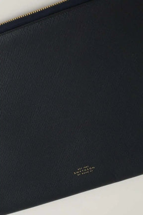 Étui Smythson Marine en Cuir