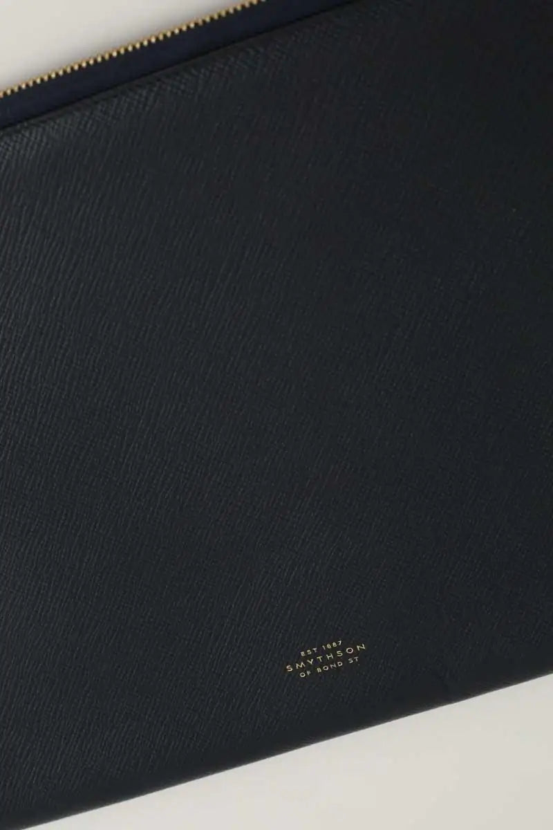Étui Smythson Marine en Cuir