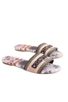 Mules Dior Dway brodé Multicolore en Cuir