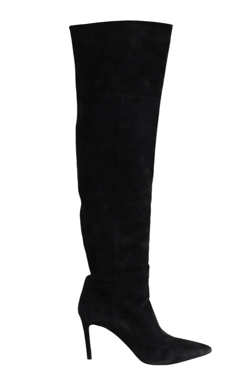Bottes Prada Noir en Daim, taille 39 - Seconde Main