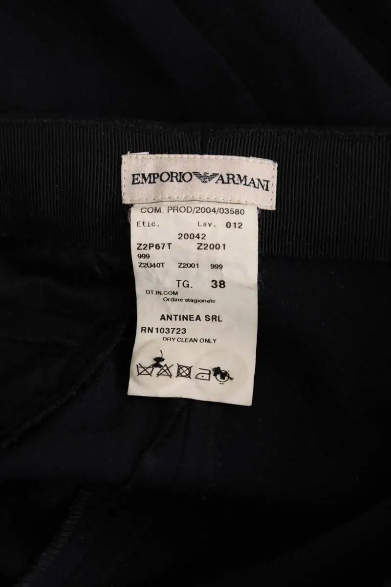Pantalon droit Emporio Armani Noir en Laine
