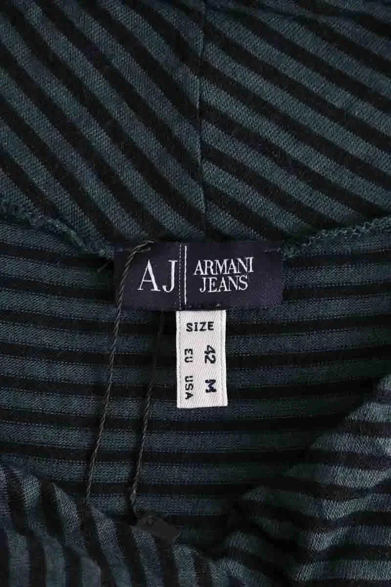 Top rayé noir et Armani Jeans Gris en Viscose