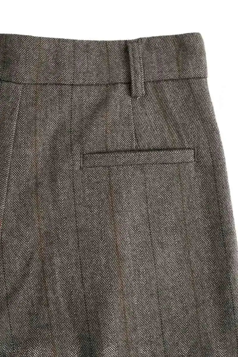 Pantalon droit Momoni Gris en Laine