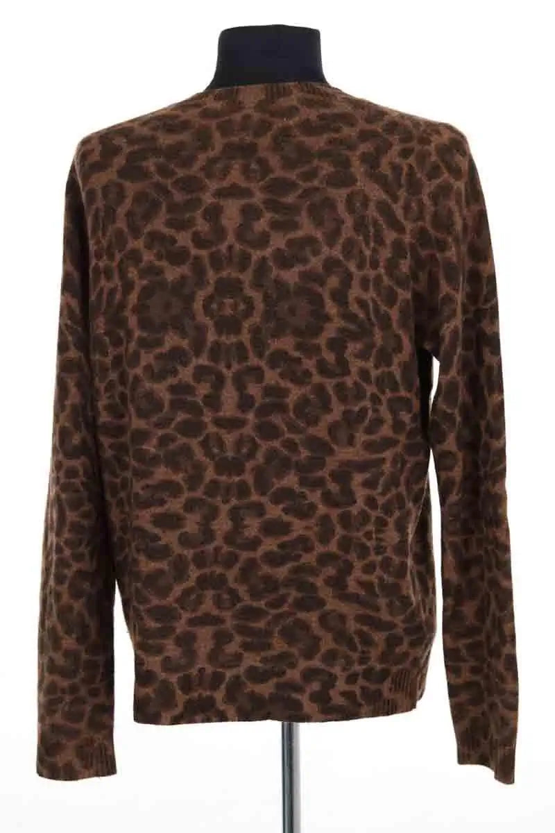 Pull à motif léopard Kujten Marron en Cachemire