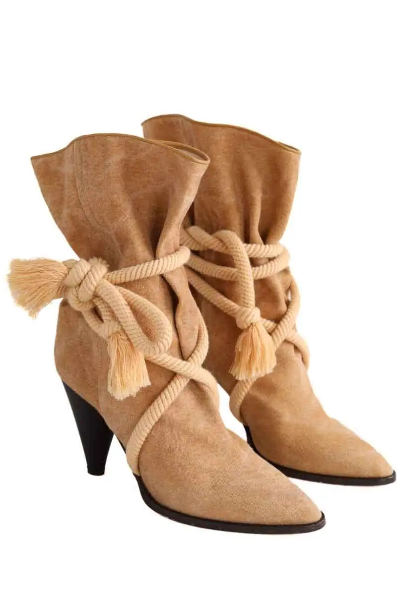 Boots à lacets Isabel Marant CANVAS SUMMER B Jaune en Tissu