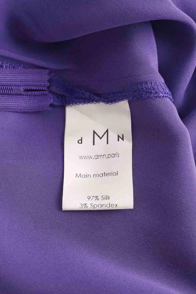 Pantalon droit DMN Violet en Soie