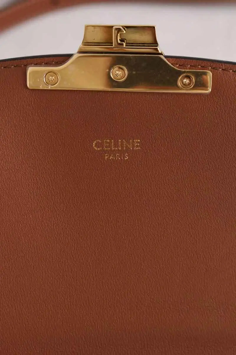 Sac à bandoulière Celine Triomphe Teen Marron en Cuir